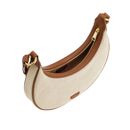 JW PEI Women's Carly Canvas Saddle Bag Beige