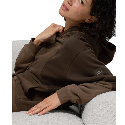 alo Women's Make Waves Hoodie Espresso Tonal
