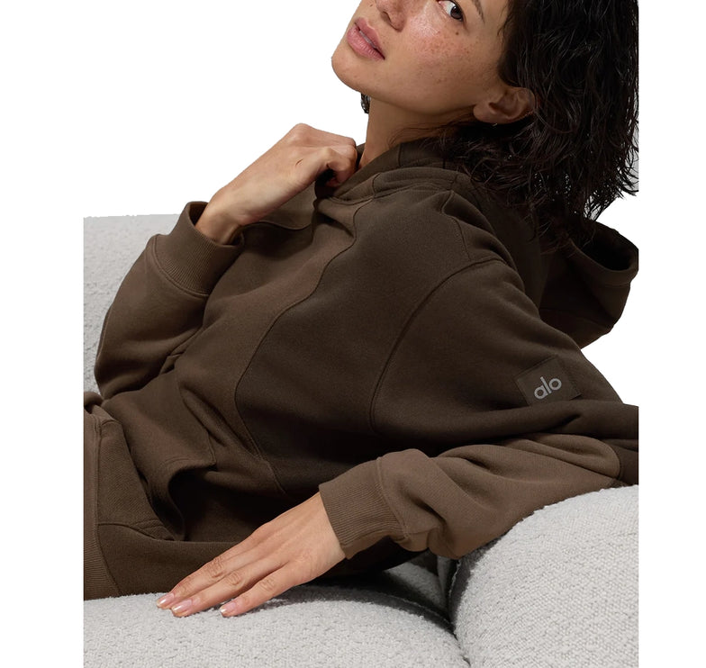 alo Women's Make Waves Hoodie Espresso Tonal