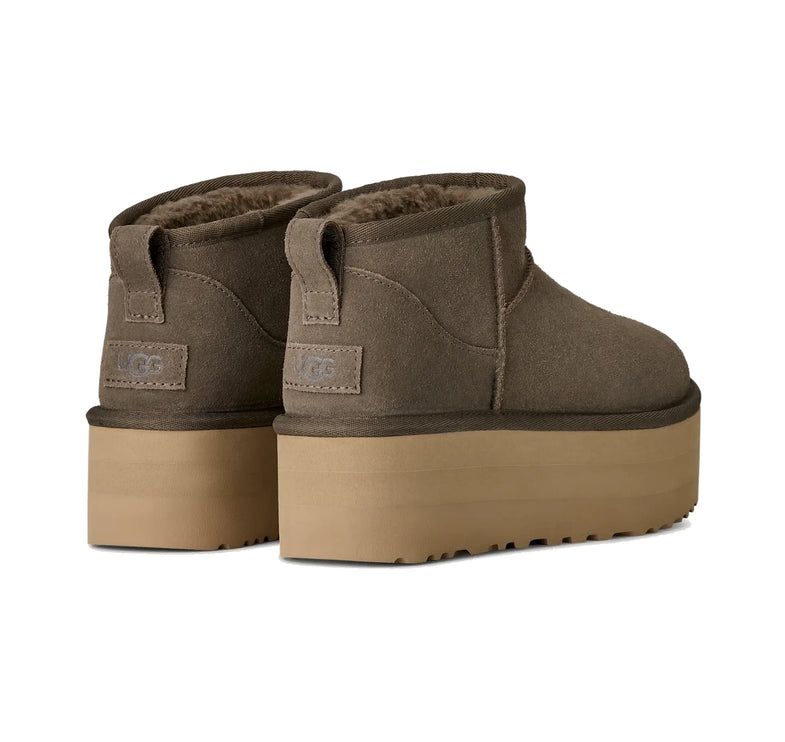 UGG Classic Ultra Mini Platform kadın botu, koyu yeşil (dried oregano) süet