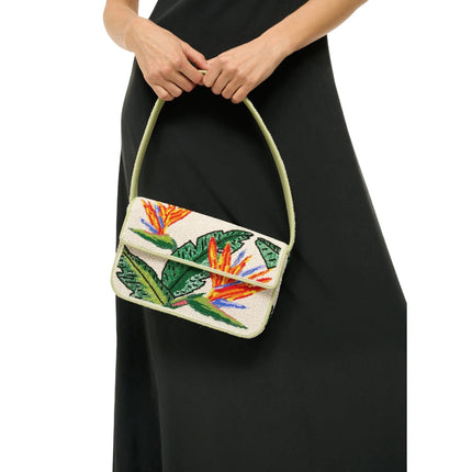 STAUD Women's Tommy Beaded Bag Birds of Paradise