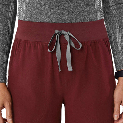 FIGS Women's High Waisted Isabel Wide Leg Scrub Pants Burgundy