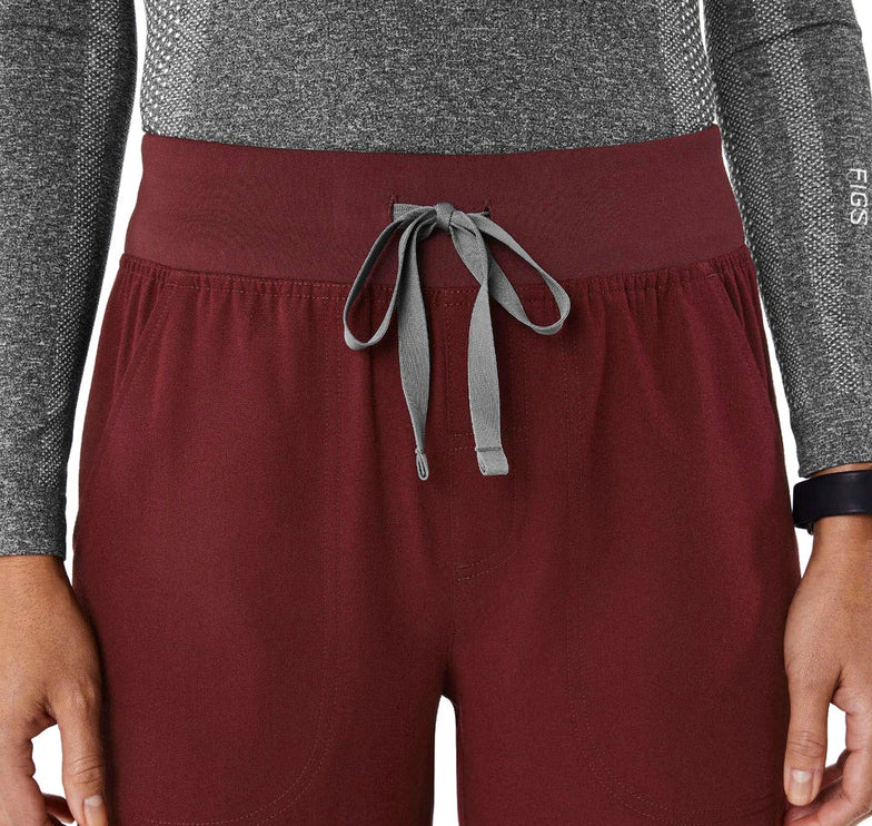 FIGS Women's High Waisted Isabel Wide Leg Scrub Pants Burgundy