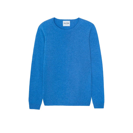 KUJTEN Women's Charly Round Neck Cashmere Sweater Blue