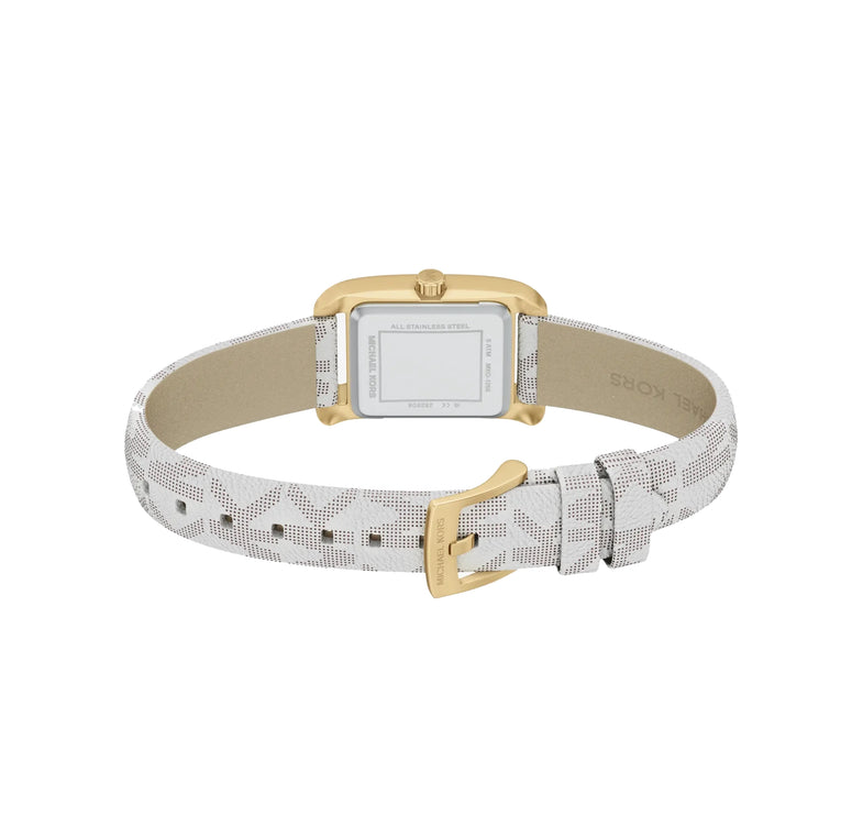 Michael Kors Women's Mini Monroe Gold-Tone and Logo Strap Watch Gold