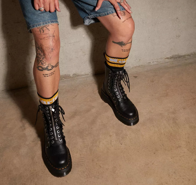 Dr. Martens Unisex Sinclair Hi Milled Nappa Leather Platform Boots Black