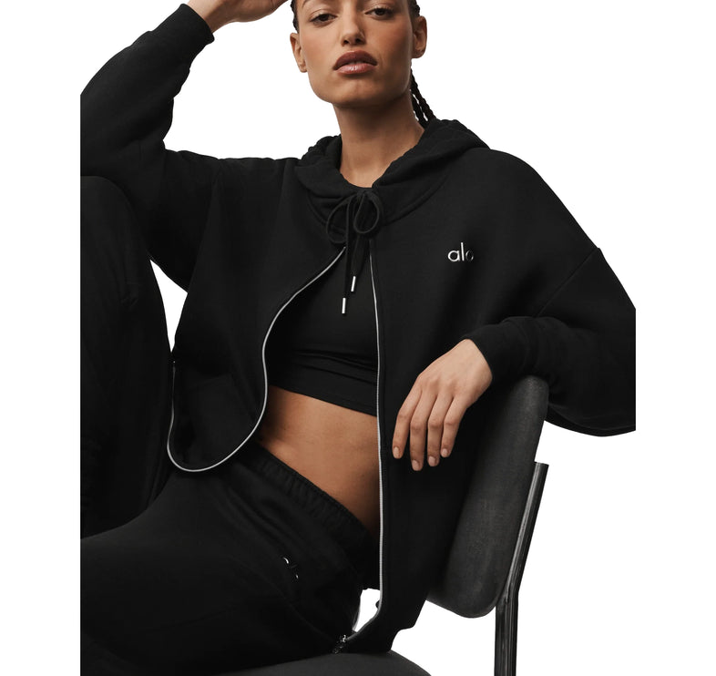 alo Women's Accolade Full Zip Hoodie Black