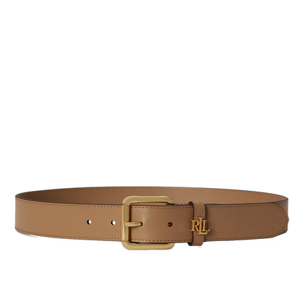 Polo Ralph Lauren Women's Logo Keeper Leather Belt Camel