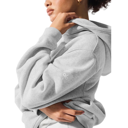 alo Women's Renown Heavy Weight Hoodie Athletic Heather Grey