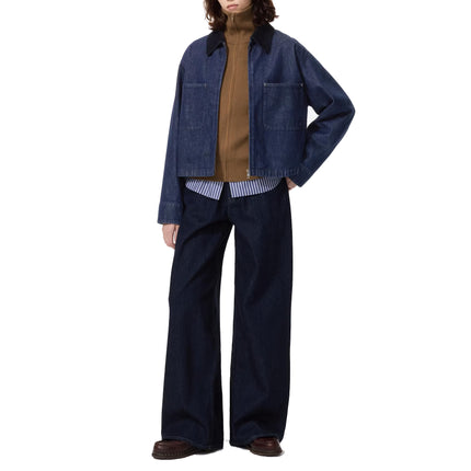 Uniqlo Unisex Zip Up Short Jacket | Denim 69 Navy