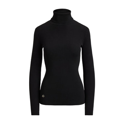 Polo Ralph Lauren Women's Cotton-Blend Ribbed Turtleneck Black