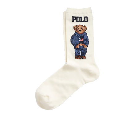 Polo Ralph Lauren Women's Polo Bear Crew Socks Ivory