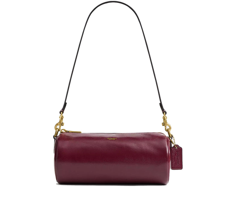 Coach Women's Barrel Bag Brass/Dark Cherry