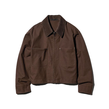 Uniqlo Unisex Zip Up Short Jacket 38 Dark Brown