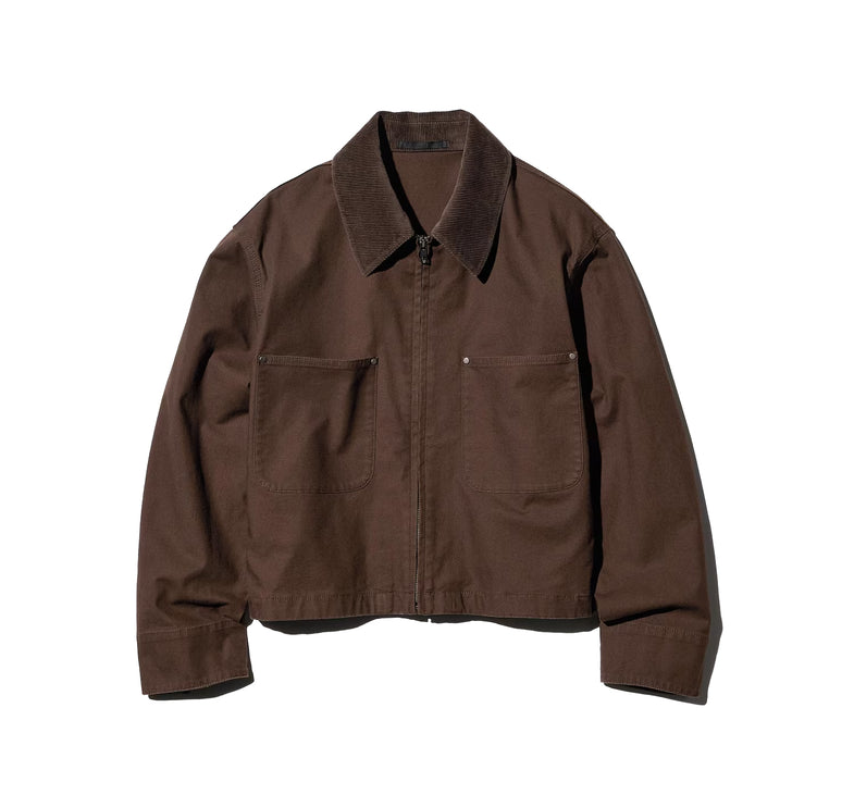 Uniqlo Unisex Zip Up Short Jacket 38 Dark Brown