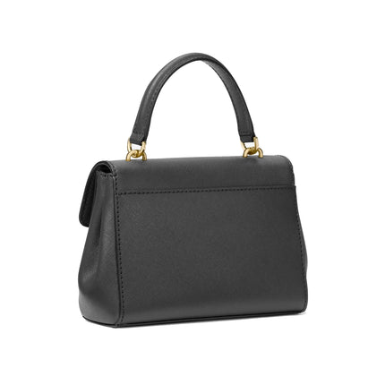 Michael Kors Women's Ava Extra Small Saffiano Leather Crossbody Black/Gold