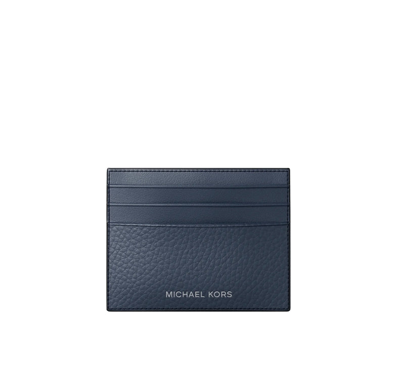 Michael Kors Men's Cooper Pebbled Leather Card Case Navy