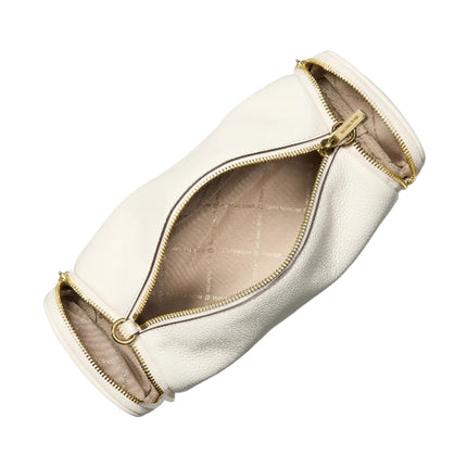 Michael Kors Women's Jet Set Travel Small Pebbled Leather Convertible Crossbody Bag Light Cream