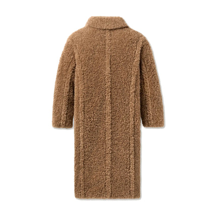 UGG Women's Gertrude Long Teddy Coat II Sand