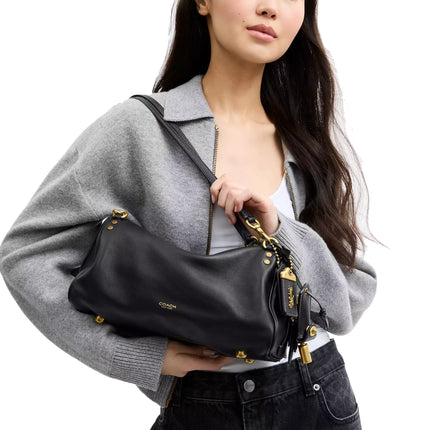 Coach Women's Rogue Shoulder Bag Brass/Black