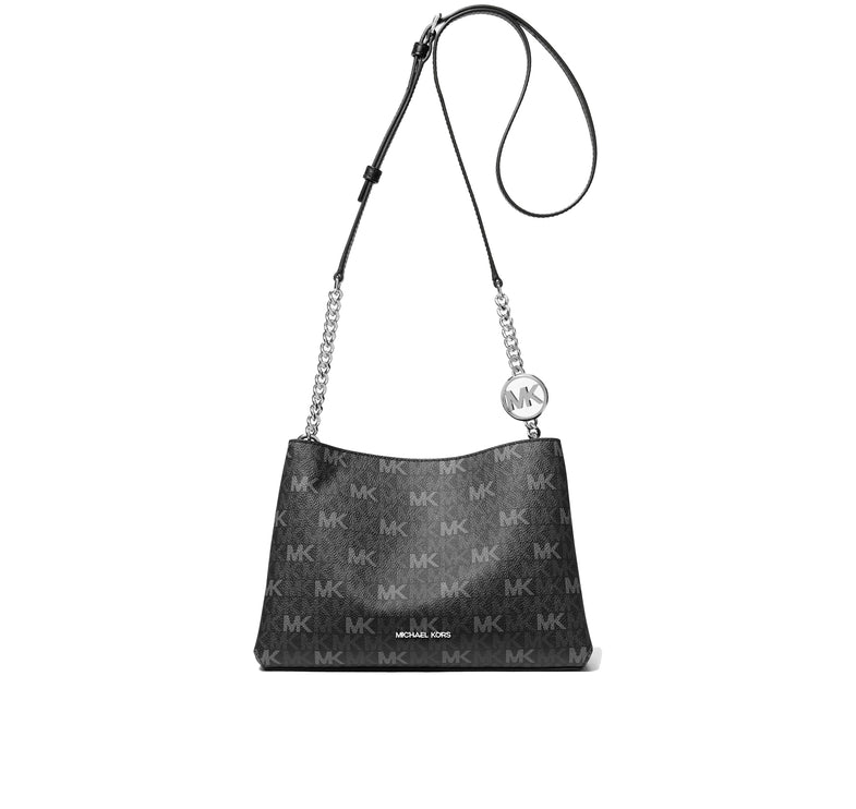 Michael Kors Women's Christina Small Signature Logo Crossbody Bag Black