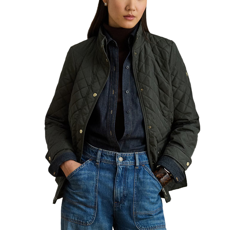 Polo Ralph Lauren Women's Diamond-Quilted Mockneck Jacket Litchfield Loden