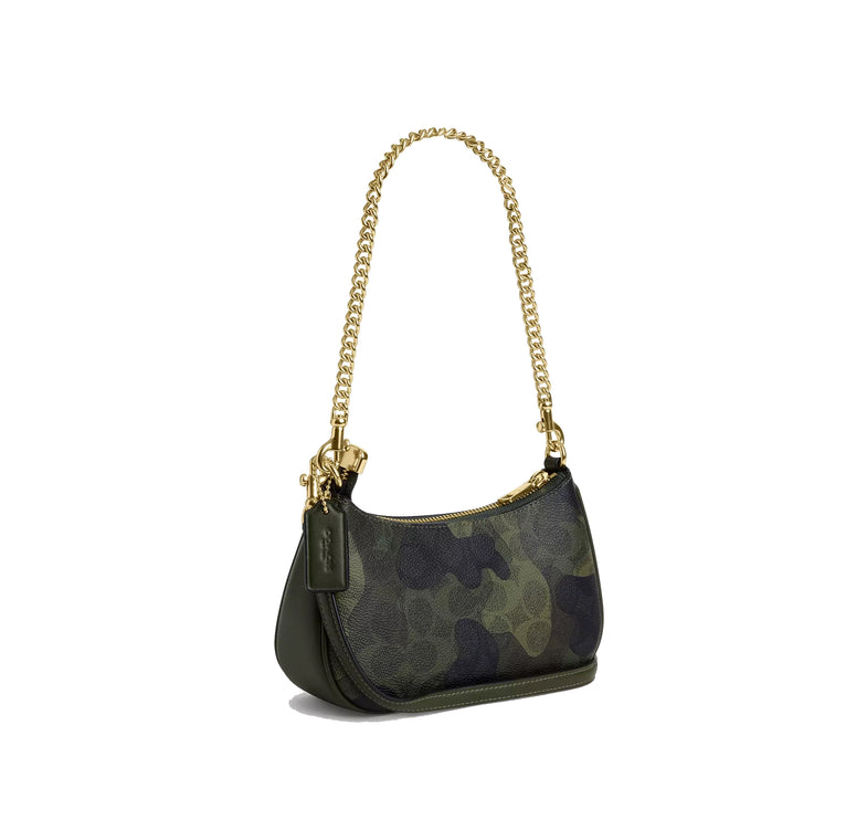 Coach Women's Teri Mini Crossbody Bag In Signature Camo Print Gold/Dark Cypress Multi