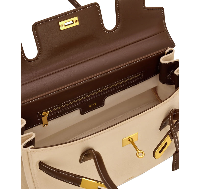 JW PEI Women's Yara Faux Suede Shoulder Bag Dark Brown