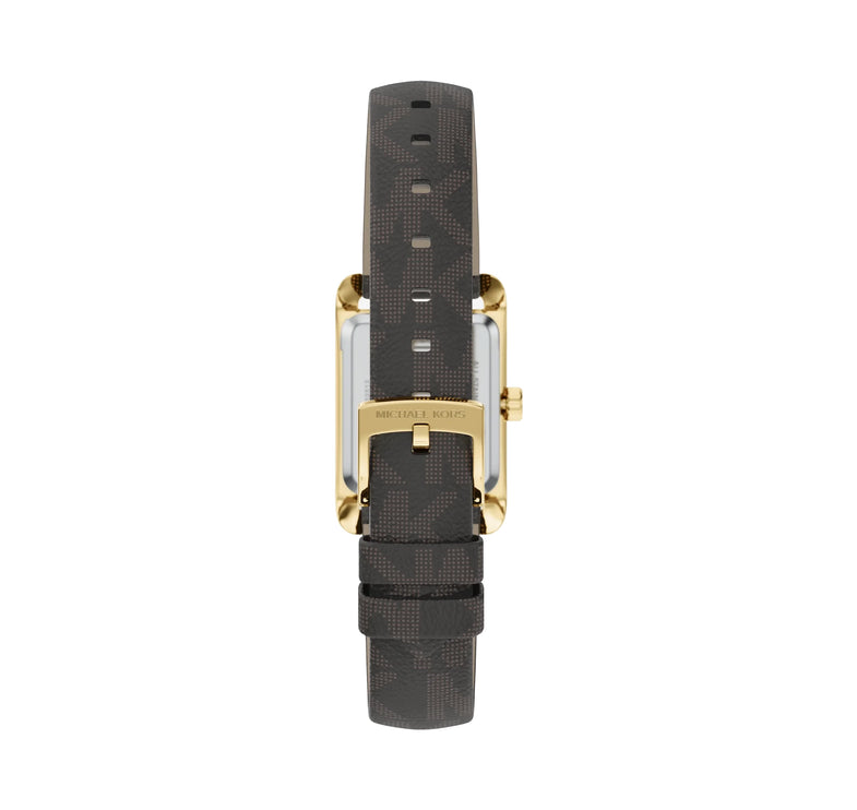 Michael Kors Women's Mini Monroe Gold-Tone and Logo Strap Watch Gold MKO1265