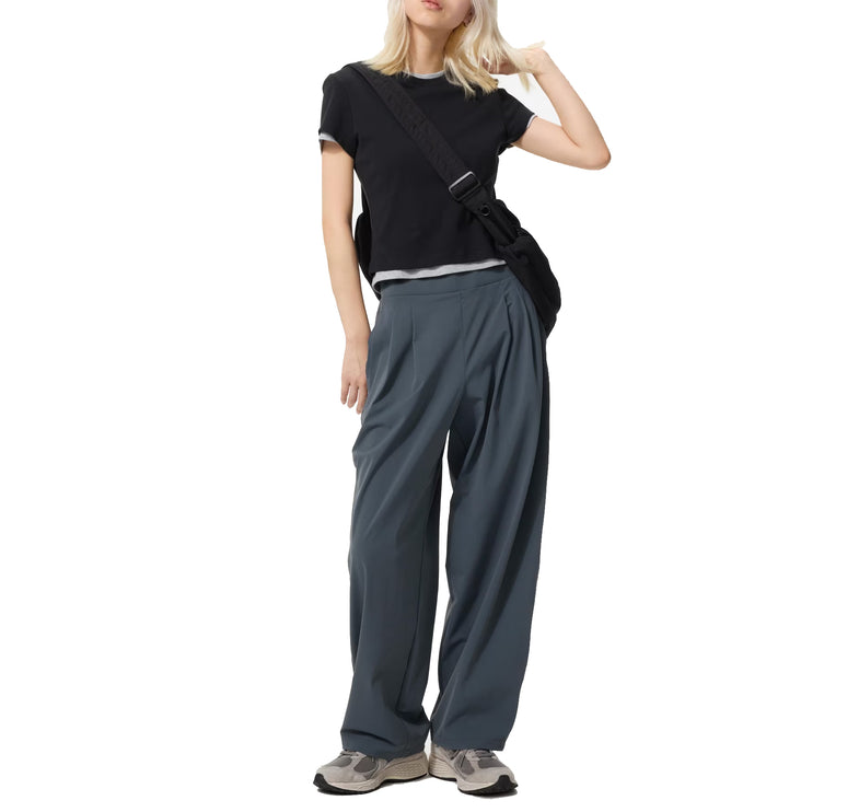 Uniqlo Women's Extra Stretch Active Wide Pants 08 Dark Gray