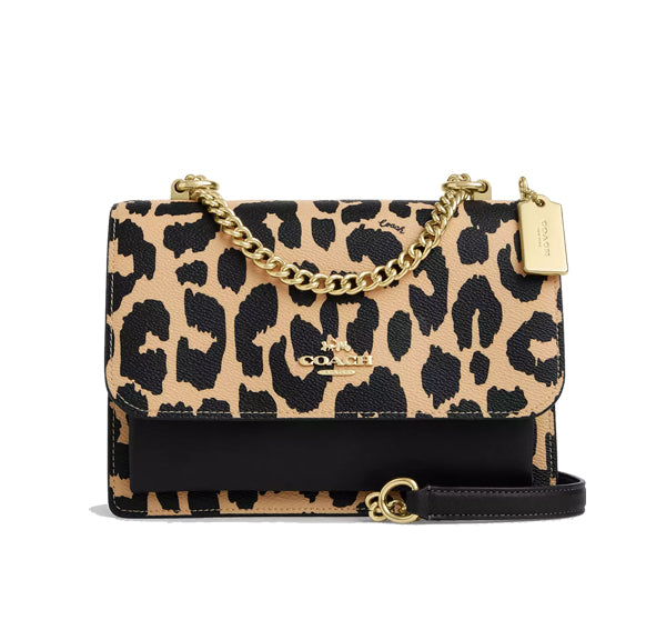 Coach Women's Klare Crossbody Bag With Leopard Print Gold/Leopard Multi