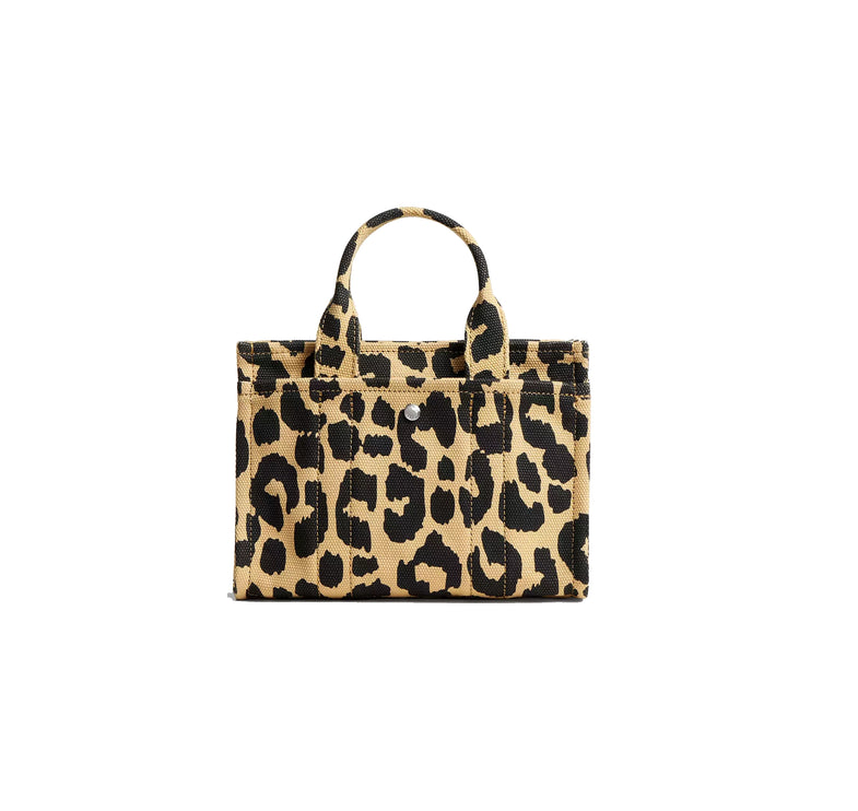 Coach Women's Cargo Tote Bag 20 With Leopard Print Silver/Black