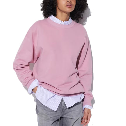 Uniqlo Women's Crew Neck Long Sleeve Sweatshirt 11 Pink