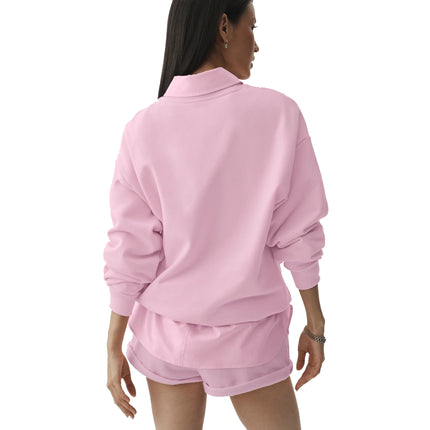 alo Women's Accolade Crew Neck Pullover Pink Marshmallow