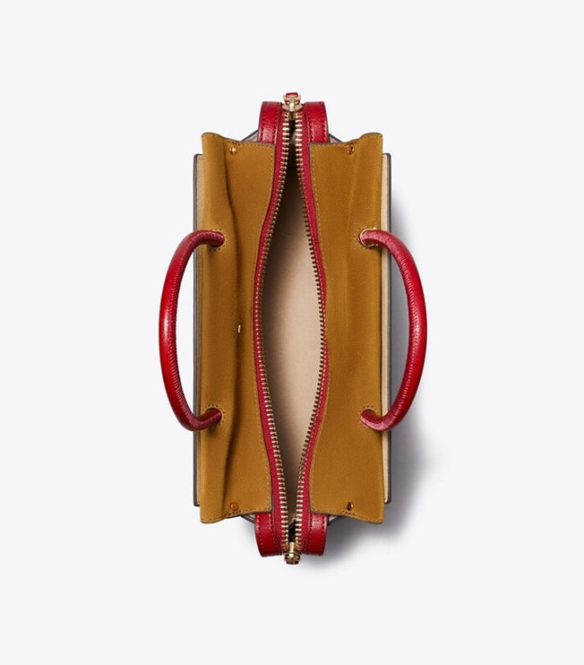 Tory Burch Women's Mercer Textured Satchel Ruby