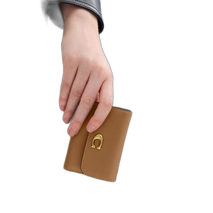 Coach Women's Essential Card Holder Wallet Brass/Honey Brown