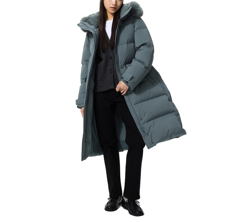 Uniqlo Women's Ultra Warm Down Long Coat 09 Black