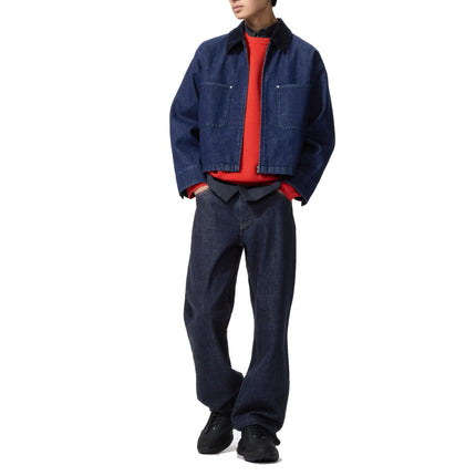 Uniqlo Unisex Zip Up Short Jacket | Denim 69 Navy