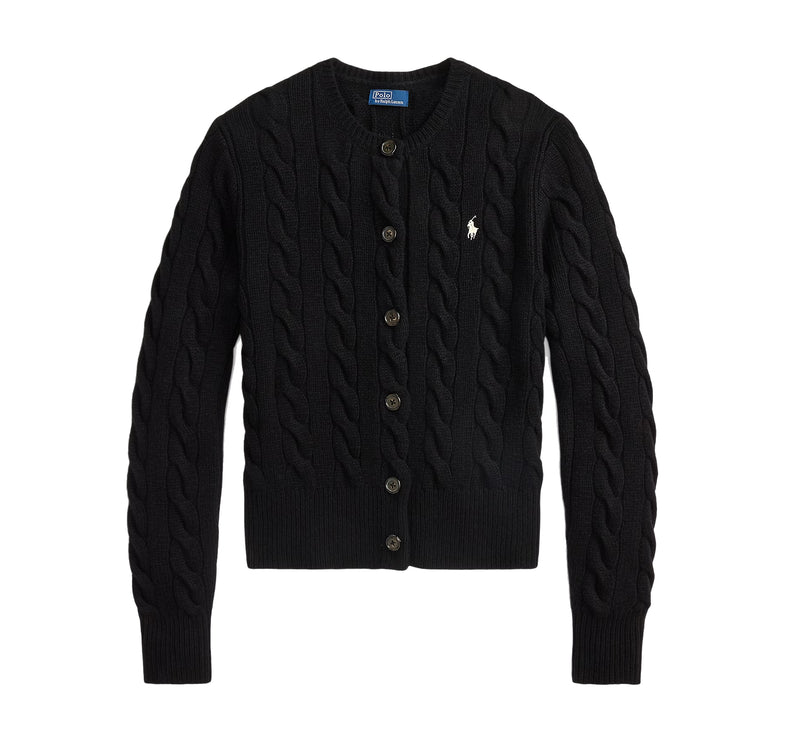 Polo Ralph Lauren Women's Cable-Knit Wool-Cashmere Cardigan Polo Black