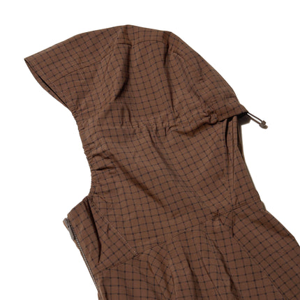 Uniqlo Women's Pocketable UV Protection Parka | Checkered 38 Dark Brown