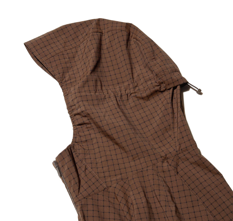 Uniqlo Women's Pocketable UV Protection Parka | Checkered 38 Dark Brown
