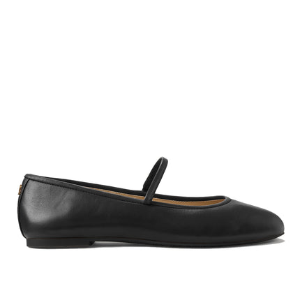 Polo Ralph Lauren Women's Jayna Nappa Leather Mary Jane Flat Black