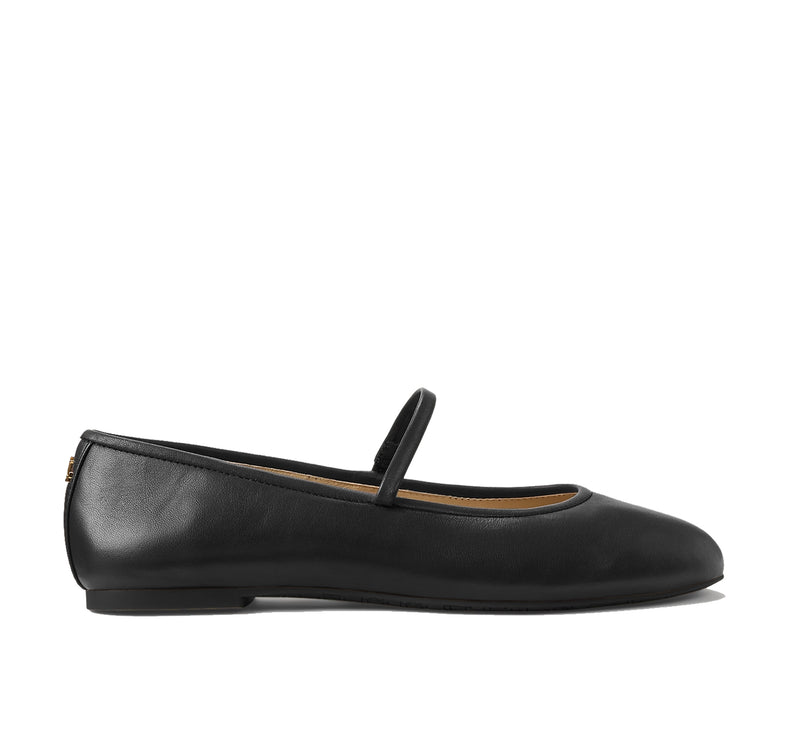Polo Ralph Lauren Women's Jayna Nappa Leather Mary Jane Flat Black