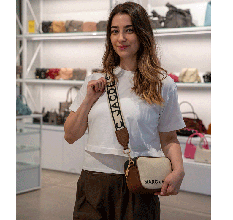Marc Jacobs Women's Flash Leather Crossbody Bag Colorblock Iced Coffee Multi