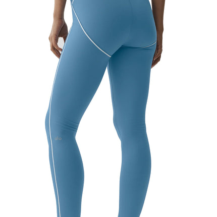 alo Women's Airbrush High-Waist Heart Throb Legging Full California Blue/White
