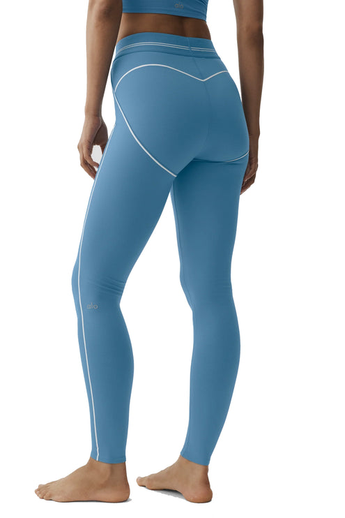 alo Women's Airbrush High-Waist Heart Throb Legging Full California Blue/White