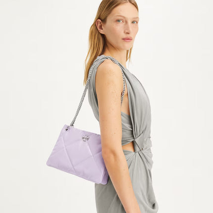 Tory Burch Women's Small Kira Diamond Quilt Shoulder Bag Purple Heather