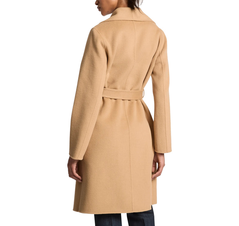 Michael Kors Women's Wool Blend Wrap Coat Khaki