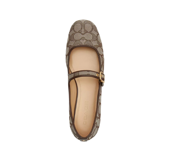 Coach Women's  C Rivet Mary Jane In Signature Jacquard Oak/Maple