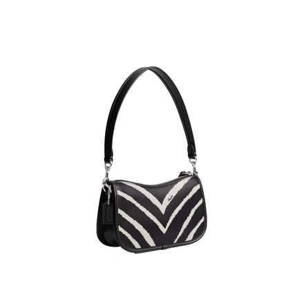 Coach Women's Swinger Bag 20 With Zebra Print Silver/Zebra